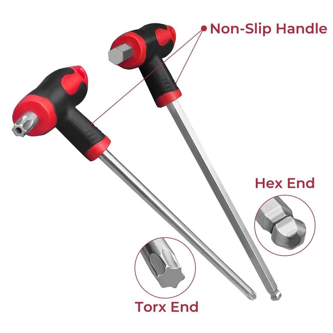 T-tipo šešiakampių raktų rinkinys TORX ir HEX (apvalia galvute) 16vnt. 1