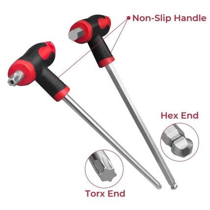 T-tipo šešiakampių raktų rinkinys TORX ir HEX (apvalia galvute) 16vnt. 1 T-tipo šešiakampių raktų rinkinys TORX ir HEX (apvalia galvute) 16vnt. 1