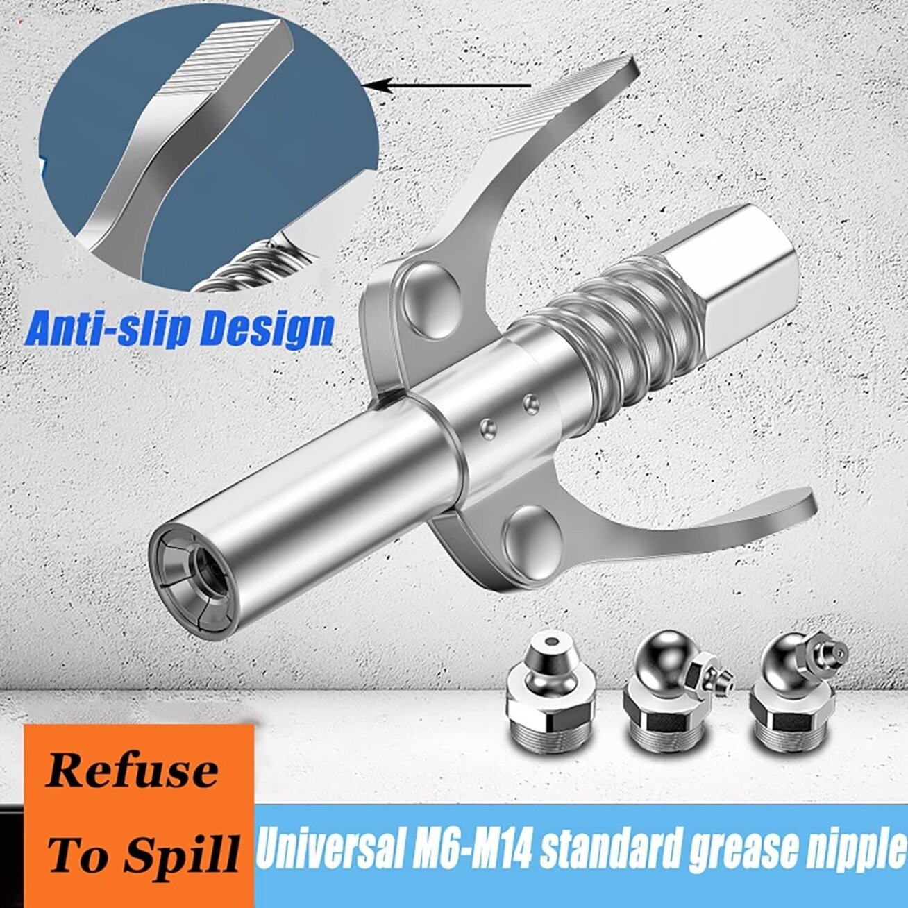 Tepimo preso antgalis 6 segmentų greito užspaudimo M10x1mm 1/8" 2 Tepimo preso antgalis 6 segmentų greito užspaudimo M10x1mm 1/8" 2