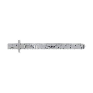 Truper nerūdijančio plieno kišeninė liniuotė, 15 cm, metrinė/colių