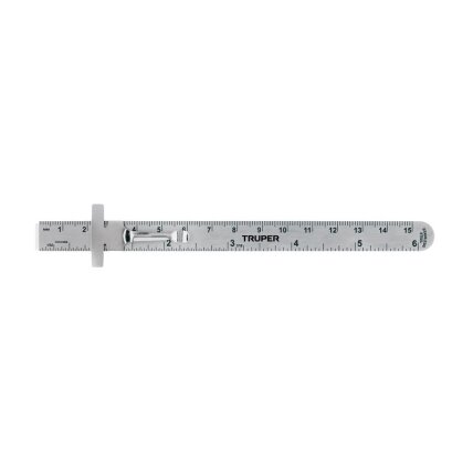Truper nerūdijančio plieno kišeninė liniuotė, 15 cm, metrinė/colių Truper nerūdijančio plieno kišeninė liniuotė, 15 cm, metrinė/colių