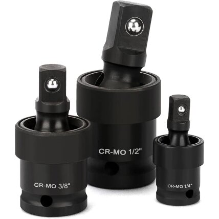 Universalių šarnyrų smūginių rinkinys 3vnt. 1/4"+3/8"+1/2" Universalių šarnyrų smūginių rinkinys 3vnt. 1/4"+3/8"+1/2"