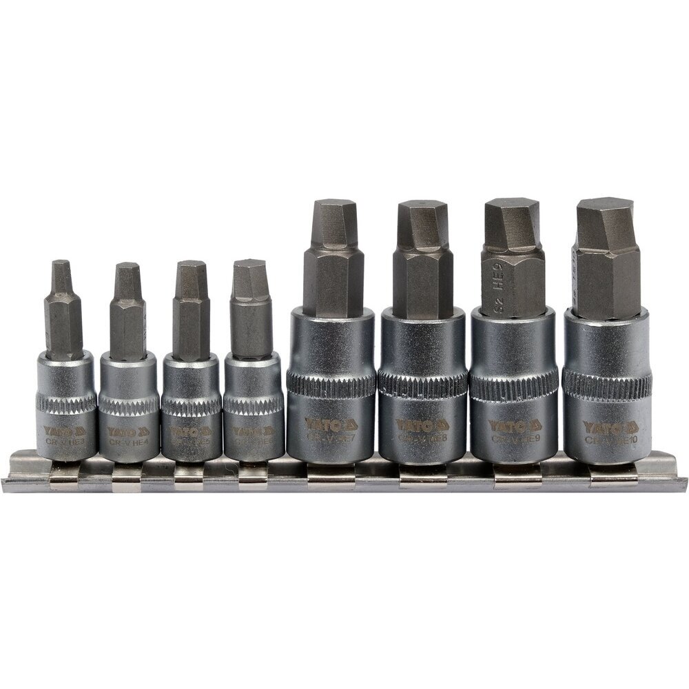 Užlūžusių varžtų išsukėjų rinkinys 8vnt. (stambus sriegis) 1/4", 3/8" HEX 1 Užlūžusių varžtų išsukėjų rinkinys 8vnt. (stambus sriegis) 1/4", 3/8" HEX 1