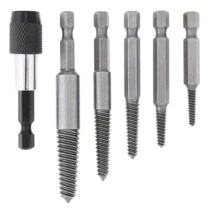 Užlūžusių varžtų išsukėjų rinkininys 1/4" HEX 6vnt. (smulkus sriegis) Užlūžusių varžtų išsukėjų rinkininys 1/4" HEX 6vnt. (smulkus sriegis)