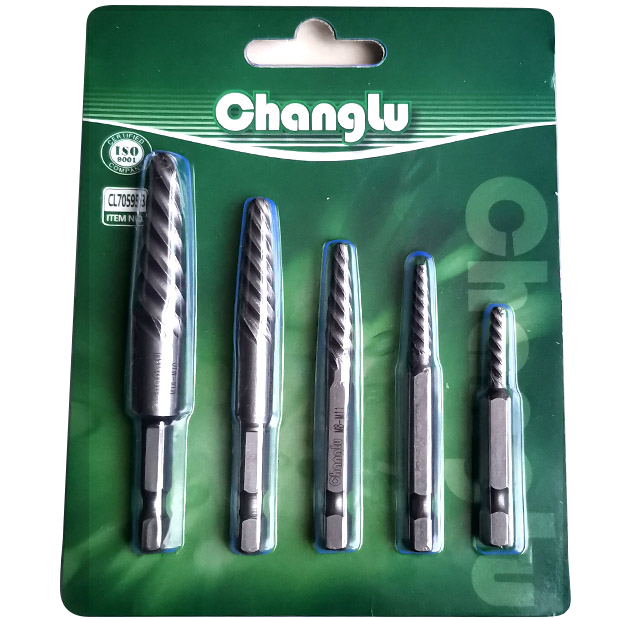 Užlūžusių varžtų išsukėjų rinkininys 1/4" HEX 5vnt. (stambus sriegis) 2 Užlūžusių varžtų išsukėjų rinkininys 1/4" HEX 5vnt. (stambus sriegis) 2