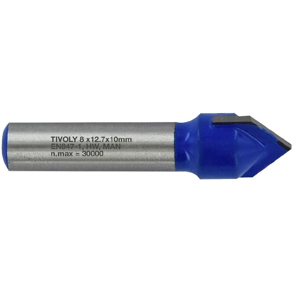 V-groove cutter 12.7 mm, 90°, 8mm shank V-groove cutter 12.7 mm, 90°, 8mm shank