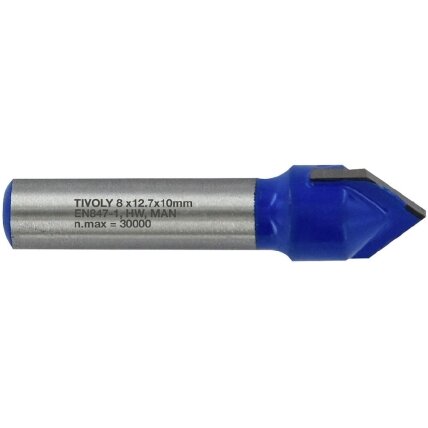 V-groove cutter 12.7 mm, 90°, 8mm shank V-groove cutter 12.7 mm, 90°, 8mm shank