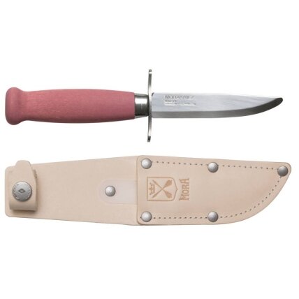 Vaikiškas peilis Morakniv Scout 39 Safe, odinis dėklas, dviguba pirštų apsauga, spalva bordinė Vaikiškas peilis Morakniv Scout 39 Safe, odinis dėklas, dviguba pirštų apsauga, spalva bordinė