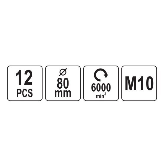 Valymo-poliravimo rinkinys 80mm, M10 12vnt. 3 Valymo-poliravimo rinkinys 80mm, M10 12vnt. 3