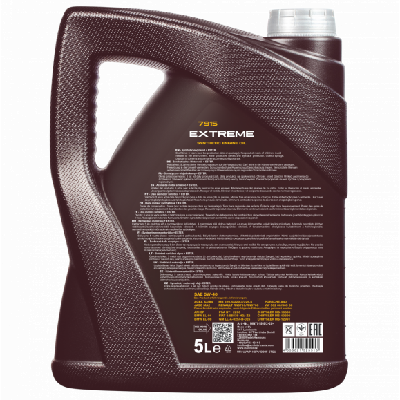 Variklio alyva MANNOL EXTREME 5W-40 5l 1