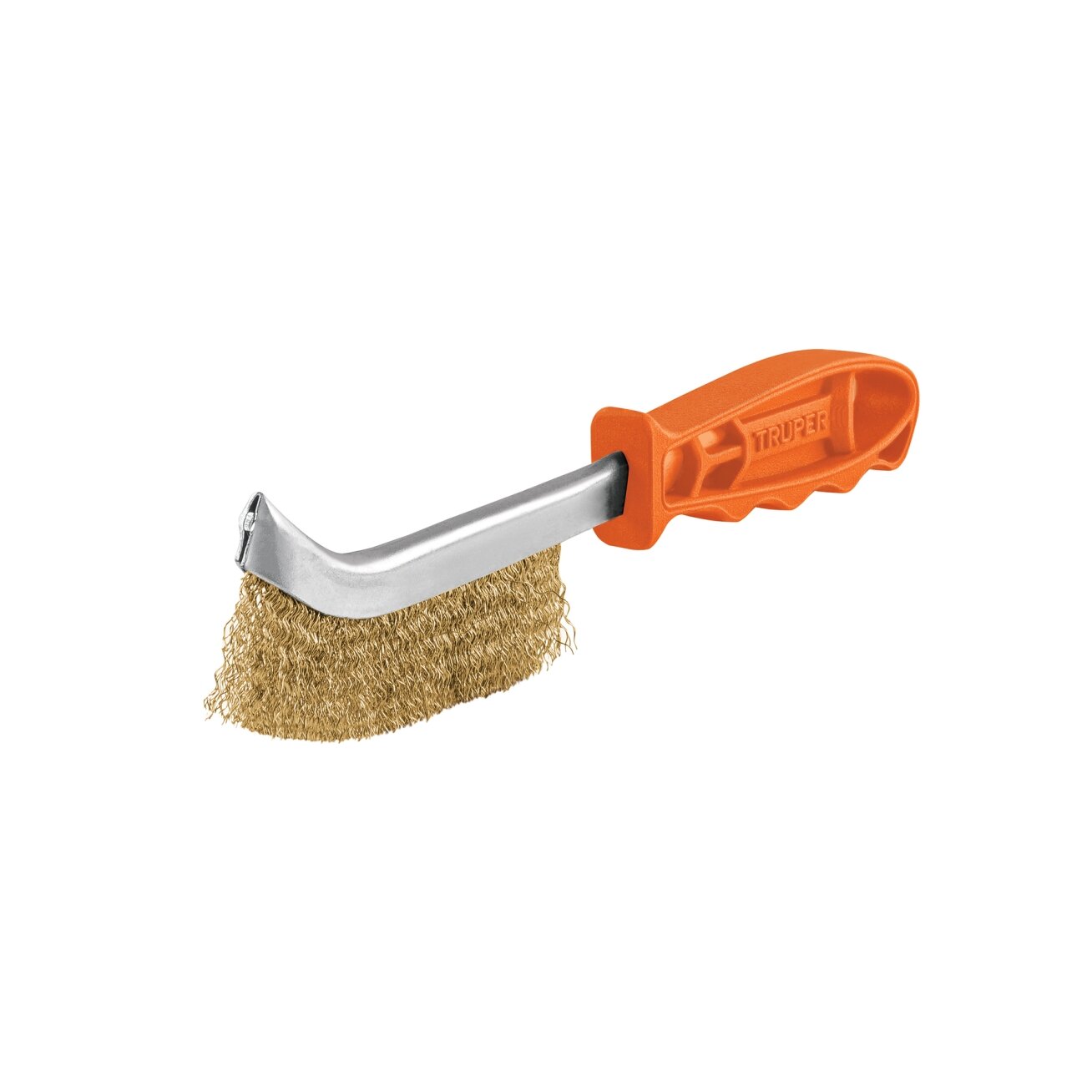 Vielinis šepetys. Žalvariu dengta viela nesukelia žiežirbų, lenktas, 254mm Truper® Vielinis šepetys. Žalvariu dengta viela nesukelia žiežirbų, lenktas, 254mm Truper®