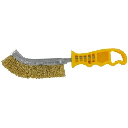 Vielinis šepetys, plastiko rankena, žalvario viela, L-235 Vielinis šepetys, plastiko rankena, žalvario viela, L-235
