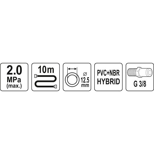 Žarna hibridinė su išoriniais sriegiais 3/8" (Ø12.5x17mm) 10m 1 Žarna hibridinė su išoriniais sriegiais 3/8" (Ø12.5x17mm) 10m 1